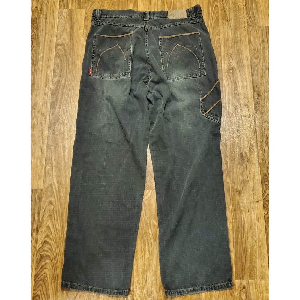 Vintage 90s Karl Kani‎ Jeans Men 38x33 Black Baggy Wide Leg Carpenter Hip Hop - Picture 3 of 12